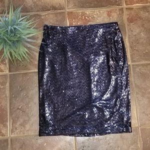 New WHITE  HOUSE BLACK blue sequin skirt